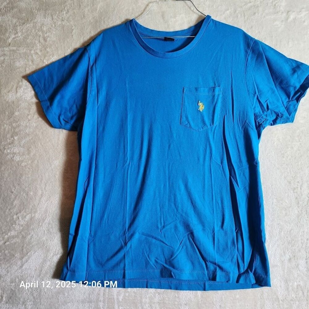 US Polo Assn. T Shirt Blue Large Short Sleeve Chest Pocket Embroidered Logo